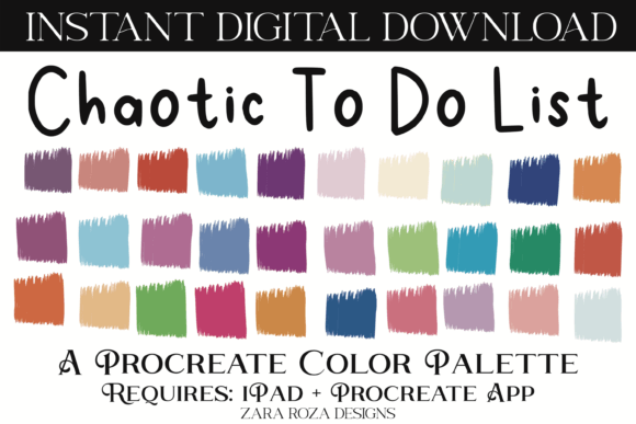 Chaotic to Do List Procreate Palette