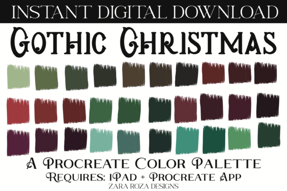 Gothic Christmas Procreate Color Palette Guide