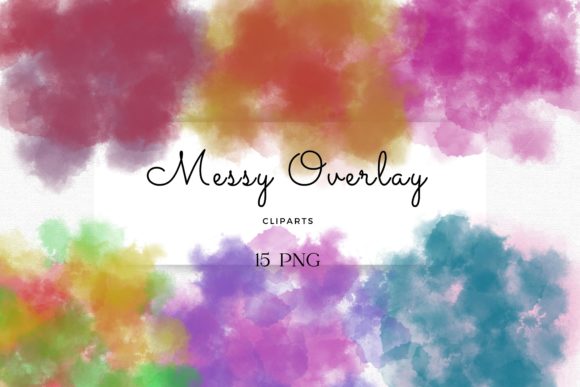 Messy Paint Overlays Watercolor Clipart: Integrating Organic Textures into Digital Workflows
