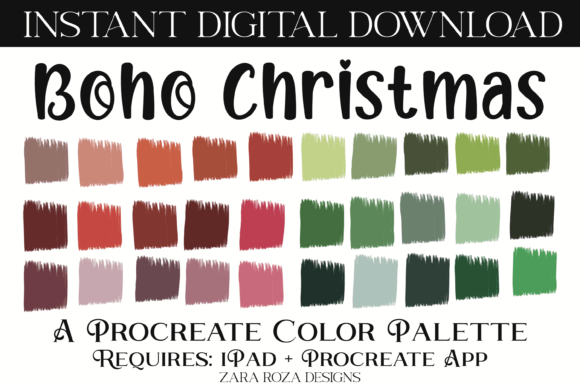 Unleashing Festive Creativity with the Boho Christmas Procreate Color Palette